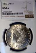 1899-O Morgan Silver Dollar, MS65 NGC