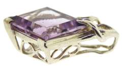 Vintage 925 sterling silver amethyst pendant
