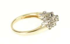 14K Yellow Gold Diamond Cluster Baguette Accent Engagement Ring