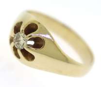 Playful 14kt YG Round Diamond Floral Cutout Ring