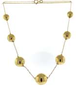 Elegant Yellow Gold Ball Station Necklace