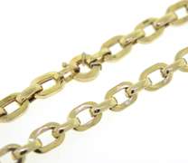 Fancy Yellow Gold Oval Link Necklace