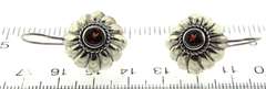 Sterling Silver Garnet Drop Earrings