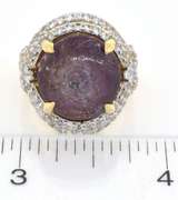 Powerful Massive 16.59CTS Star Ruby & White Sapphire Ring in Sterling Silver