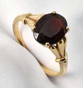 Classic Oval Garnet Solitaire Ring