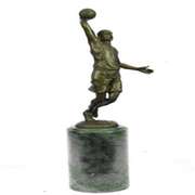 Basketball Bronze Figure on Marble Base Sculpture