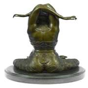 Lady Yoga Meditation Bronze Sculpture