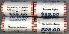 4 Different Gem BU Rolls of Presidential Golden Dollars
