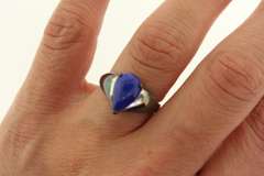 Sterling Silver Oval Shaped Aquamarine Ring