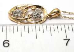 Diamond Pendant & Chain in Yellow Gold