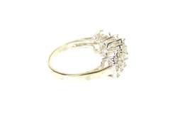 10K Yellow Gold 0.84 Ctw Diamond Row Cluster Statement Ring