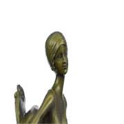 A Maiden Sitting on A Chair Bronze Sculpture