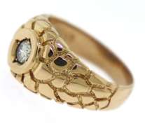 Unique 14kt YG Diamond Nugget Ring