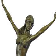 Exotic Dancer Bronze Sculpture on Marble base Figurine