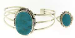 Set of Southwest style Turquoise Ring & Cuff Bracelet