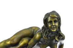 Naked Female Sitting on a Fist Bronze Sculpture