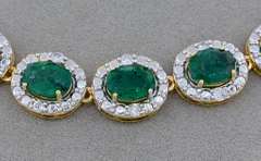 Ravishing Emerald & Diamond Necklace in Vermeil