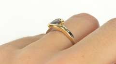 14K White Gold Two Tone Syn. Alexandrite Diamond Swirl Ring