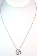 Diamond Heart Pendant & Chain, Sterling