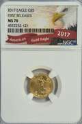 First Releases 2017 $5 American Gold Eagle. NGC MS70