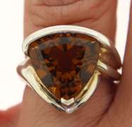 Sterling Silver Faceted Smokey Quartz Ring