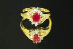 Glowing Ruby & Diamond Ring in 14k