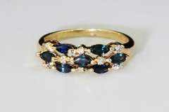 Charming Sapphire & Diamond Band in 10k