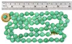 Double Stand Green Agate Necklace