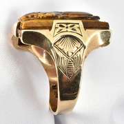 Vintage Man's Carved Tiger's Eye Ring