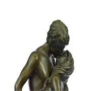 Nude Mermaid Meets Mortal Bronze Sculpture