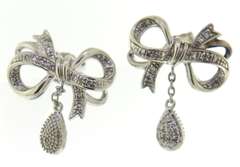 Sparkling Vera Wang Diamond Bow Earrings