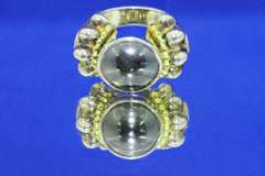 Shiny Hematite in Sterling Ring