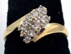 Classy Diamond Cluster Ring in 14KT Yellow Gold