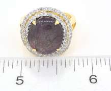 Extremely Rare Unheated Huge 16.61CTS Star Ruby & White Sapphire Ring in Vermeil