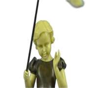 Little Girl Fishing Bronze Sculpture