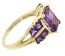 Amazing Emerald Cut Amethyst & Square Amethyst Ring