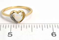 Heart Shaped Opal Ring in Gold
