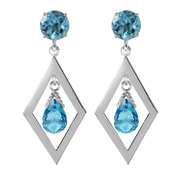 Solid Yellow Gold Make A Comeback Blue Topaz Earrings