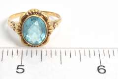 Vintage Blue Gemstone Ring in Gold