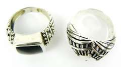 2 Chunky Sterling Silver Rings, Sizes 7 and 8
