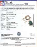 Regal 14.32CTS Emerald & White Sapphire Necklace in Sterling Silver