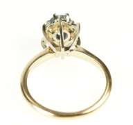 14K Yellow Gold 1.00 Ctw Sapphire Diamond Halo Engagement Ring