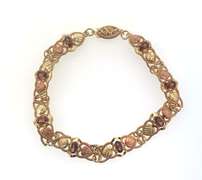 Fancy Two-Toned 10kt Gold Gemstone Bracelet