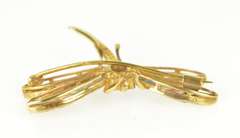 14K Yellow Gold Art Nouveau Diamond Sapphire Dragonfly Pin/Brooch
