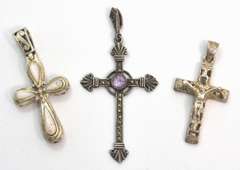 Sterling Silver Lot of Cross Pendants