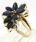 Fabulous Marquise Sapphire & Diamond Ring