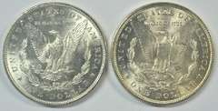 Fresh Choice BU 1886 and 1889 Morgan Silver Dollars