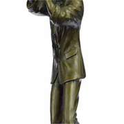 Trumpet Player Bronze Sculpture on Marble Base Statue