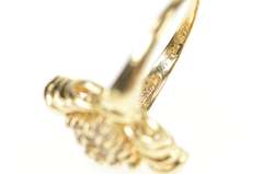 14K Yellow Gold Ornate Diamond Cluster Scalloped Statement Ring