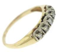 Vintage Yellow Gold Diamond 5 Stone Ring